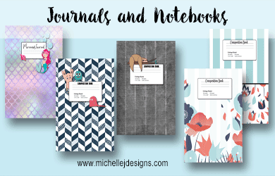 These fun journals and notebooks are all available on Amazon and are designed by me. This is a crazy, fun adventure I am on! #journal #compositionbook #notebook - www.michellejdesigns.com