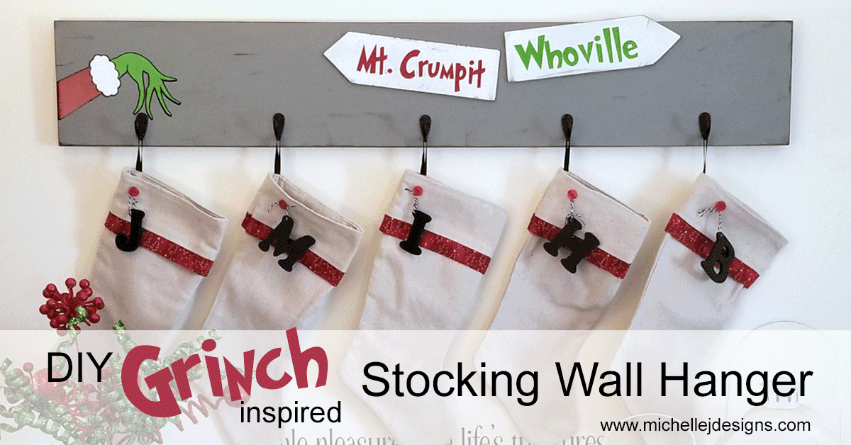 DIY Grinch Inspired Stocking Wall Hanger