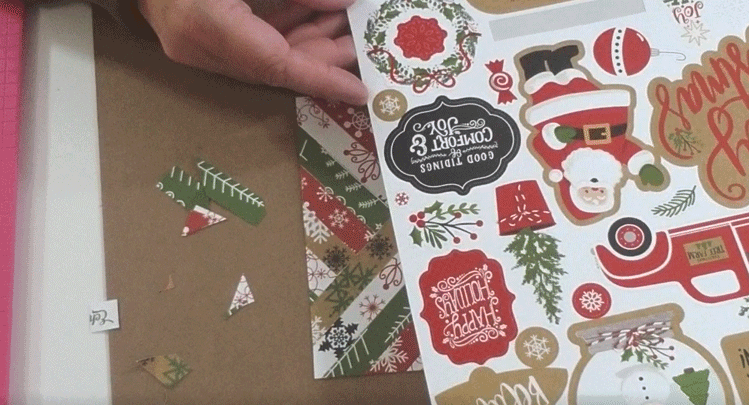 Patterned paper cut into strips makes a stunning card. This paper strips Christmas card is so pretty and ready to send! www.michellejdesigns.com #michellejdesigns #handmadechristmascards #diycards #echopark