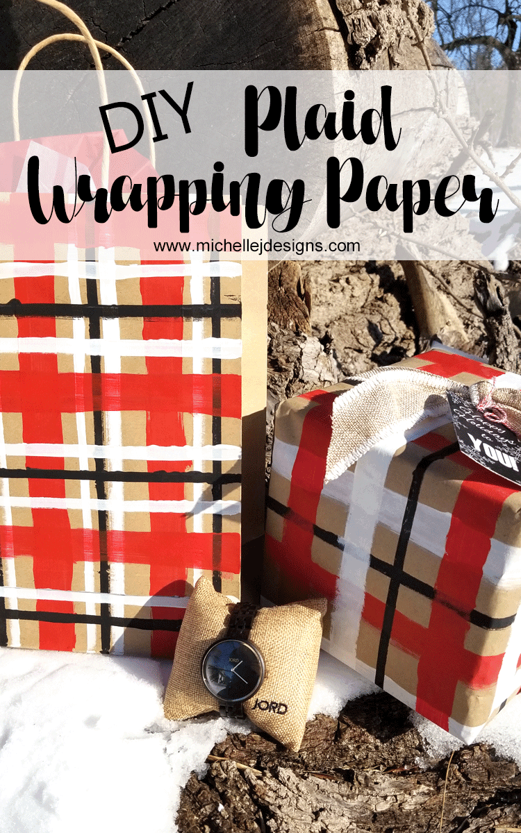 It's fun to make something special when you have a great gift to give. DIY holiday wrapping paper can be just the special touch that gift needs. - www.michellejdesigns.com #michellejdesigns #diywrappingpaper #diyholidaygiftwrap #handmade #christmasplaid