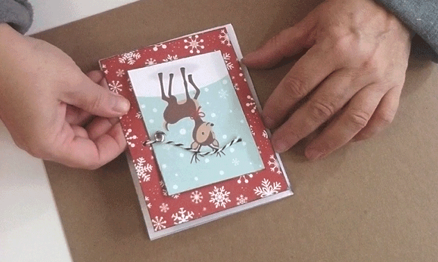 People love to receive handmade cards. In this post I am showing how to create an easy Christmas Reindeer card that opens to a fun surprise! www.michellejdesigns.com #michellejdesigns #handmadecards #echopark