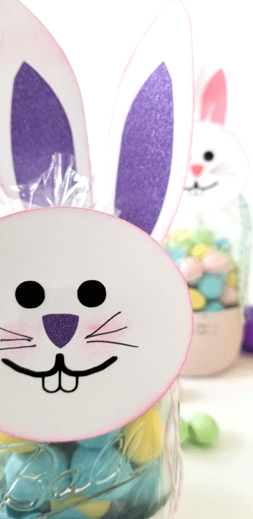 Create a diy bunny mason jar gift with a free svg file from Michelle James Designs - www.michellejdesigns.com
