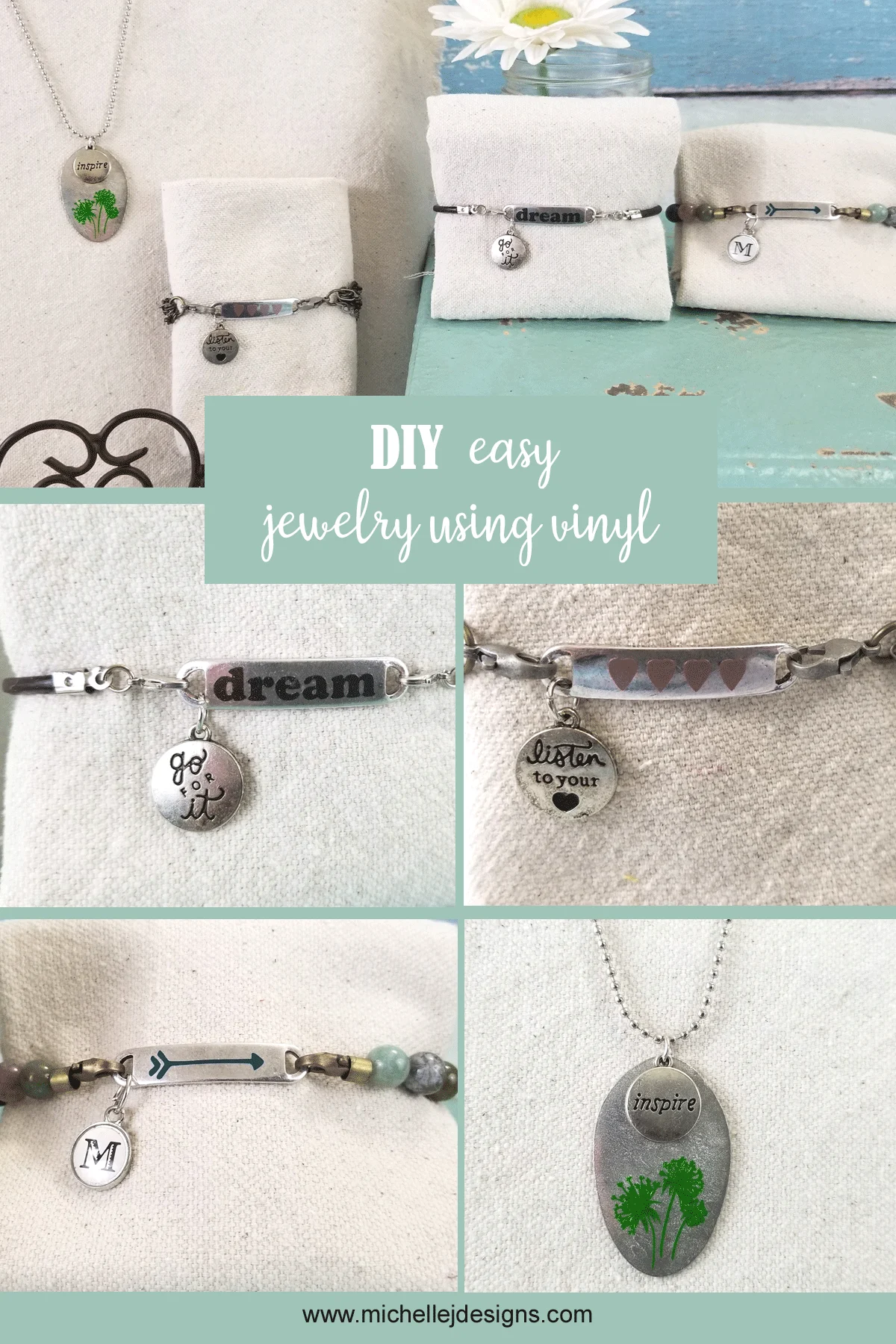 Easy Unique Bracelets and Pendant Using Vinyl - Michelle James Designs