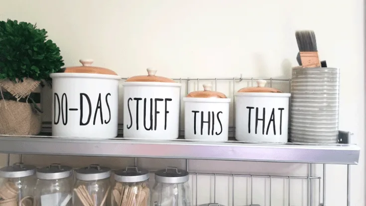 Rae Dunn Inspired Craft Storage