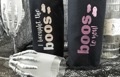 I Brought The Boos Fabric Halloween Wine Bottle Gift Bag