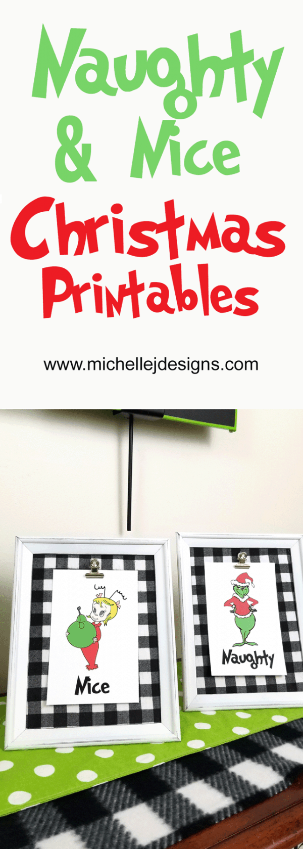 Christmas Printables With Dollar Tree Frames | Michelle James Designs