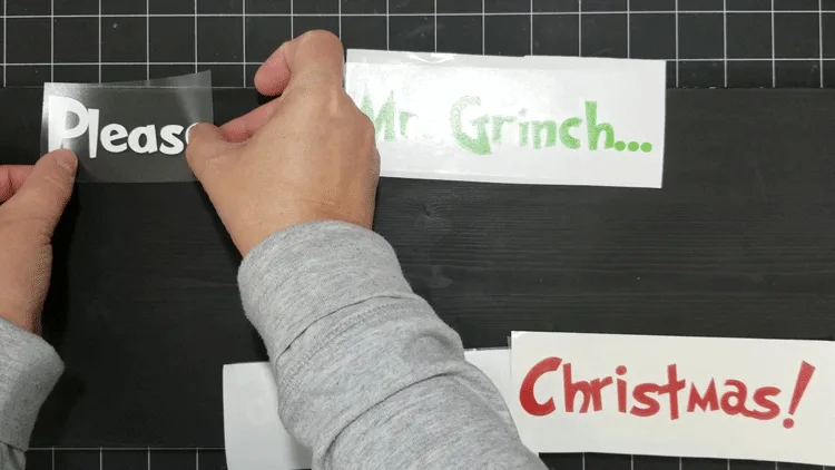Removing the transfer tape after placing the vinyl letters