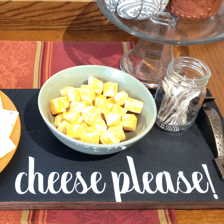 Cheese Please wood party serving tray for holidays and events