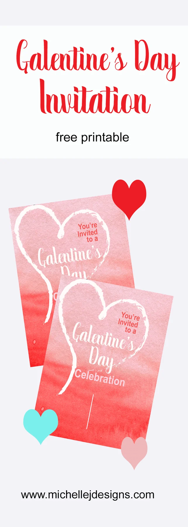 Galentine's Day Celebration Invitation ready to download and add text