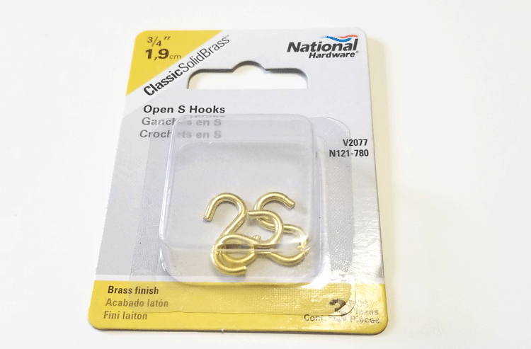 A package of S hooks for the custom welcome sign