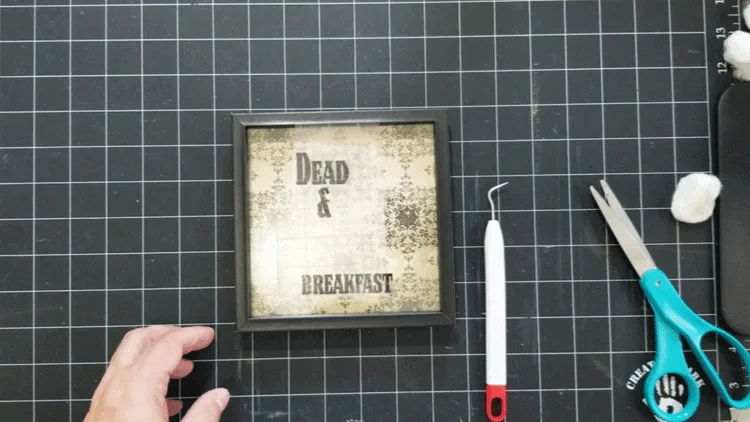 Placing the text from the dead and breakfast design onto the glass.