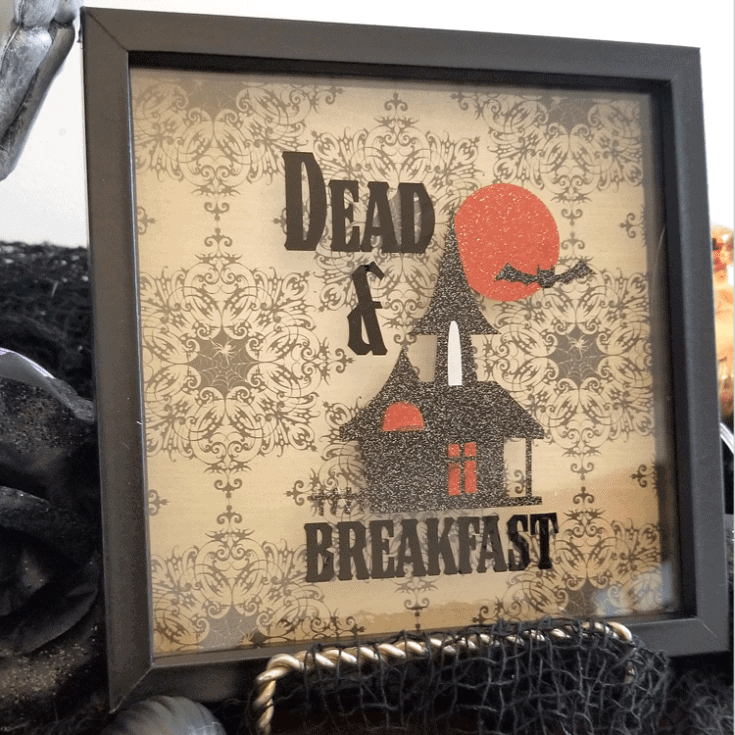 Finished Dead and Breakfast shadow box decor