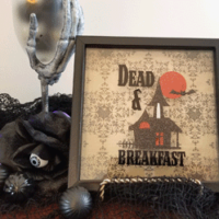 Finished Dead and Breakfast shadow box decor