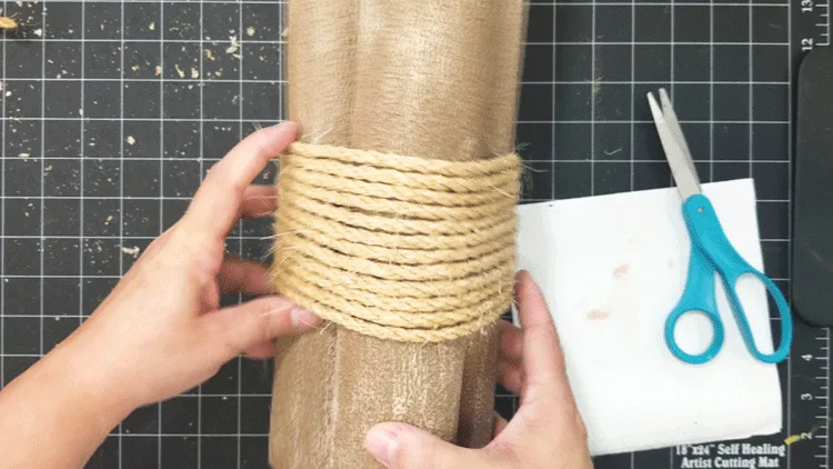 Adding the rope to the noodles for a wood look.