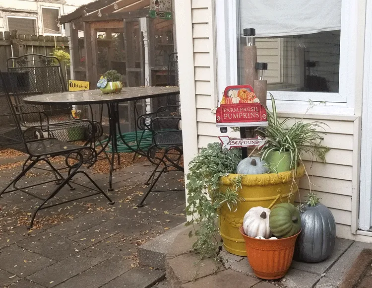 Finished Fall Solar Light Decor