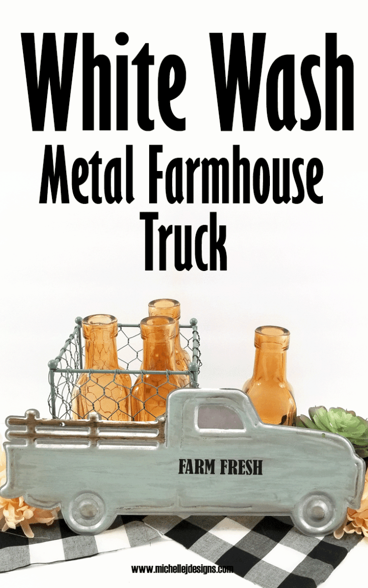 White Wash Metal Farmhouse Truck
