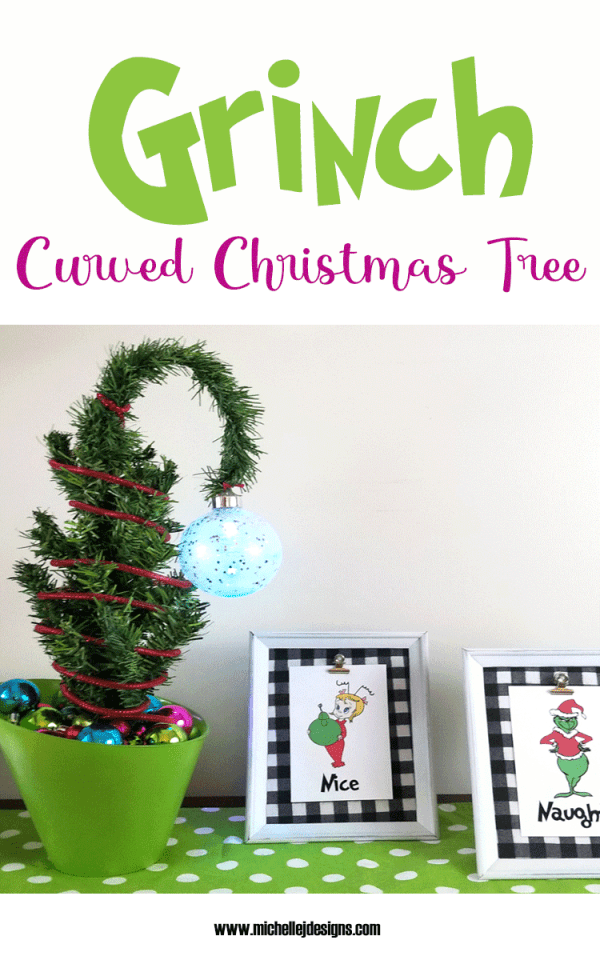 Tabletop Grinch Curved Tree Michelle James Designs