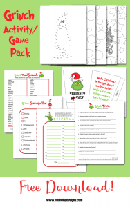 Grinch Activity Pack - Michelle James Designs