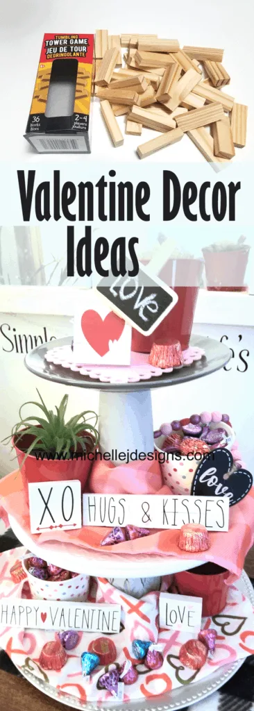 Create fun items for Valentine Tiered Trays using Dollar Tree items.