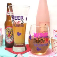 Finished beer and wine glasses with color changing vinyl