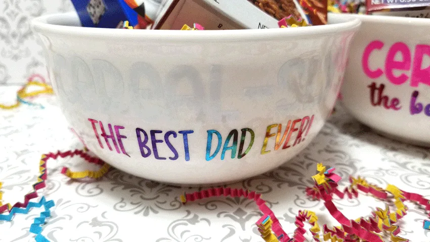 Finished Best Dad Ever cereal bowl