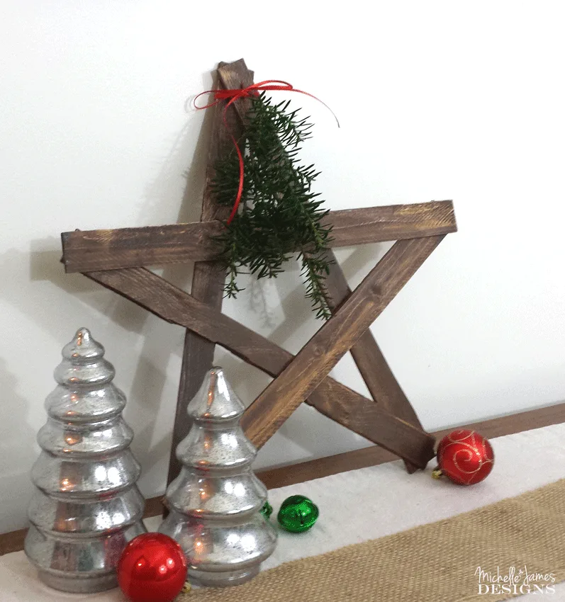 Cute wooden star displayed in my living room .