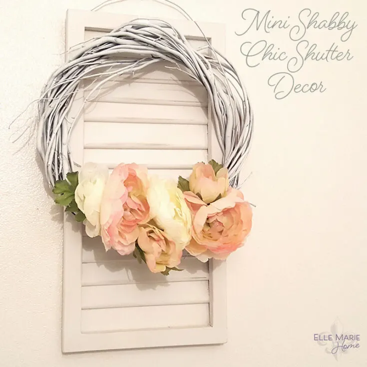 Image for Mini Shabby Chic Shutter with Wreath Accent