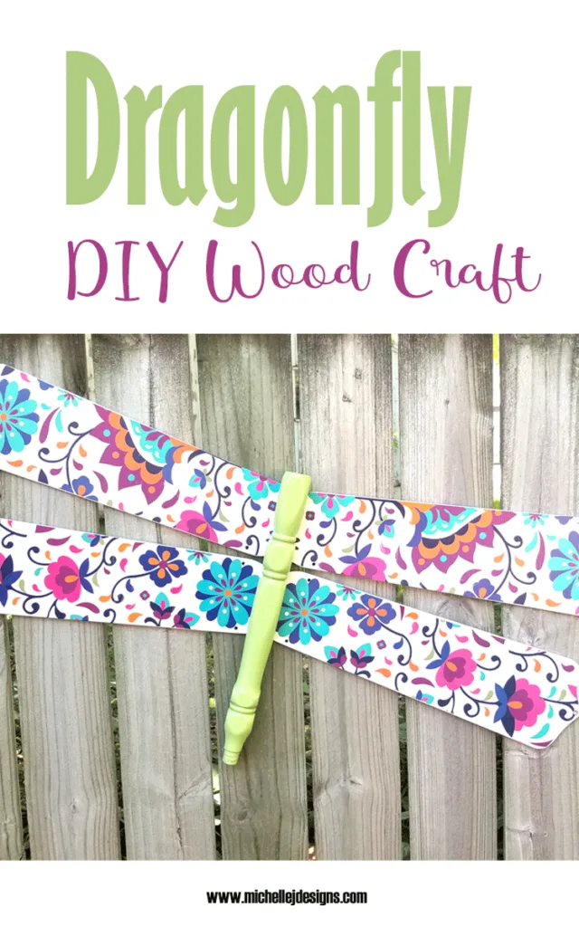 Finished dragonfly diy wood craft using Dixie Belle Paint Co transfers.  