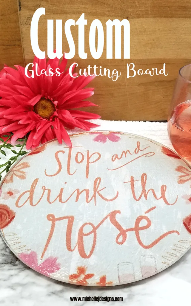 Finished custom glass cutting board from Dollar Tree