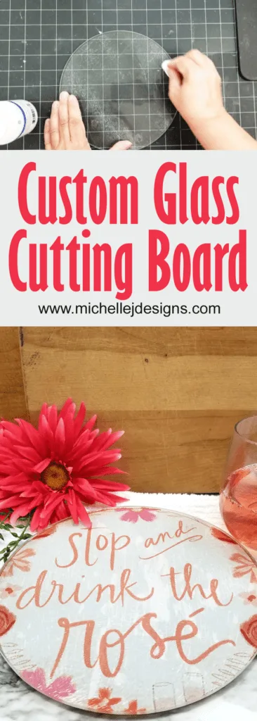 Finished custom glass cutting board from Dollar Tree