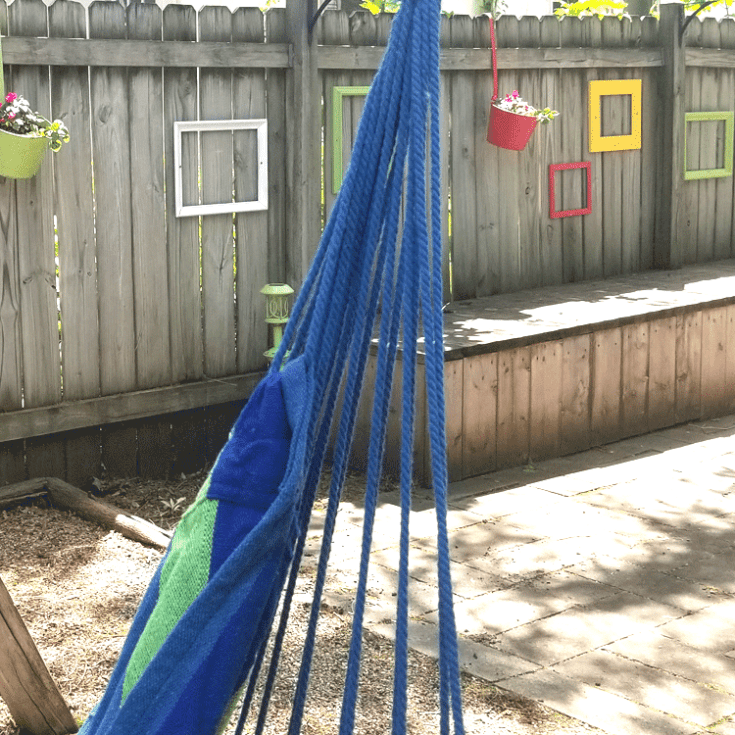 The finished fence frames from the hammock chair