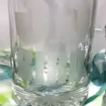 Finished personalized glass mugs using etching cream