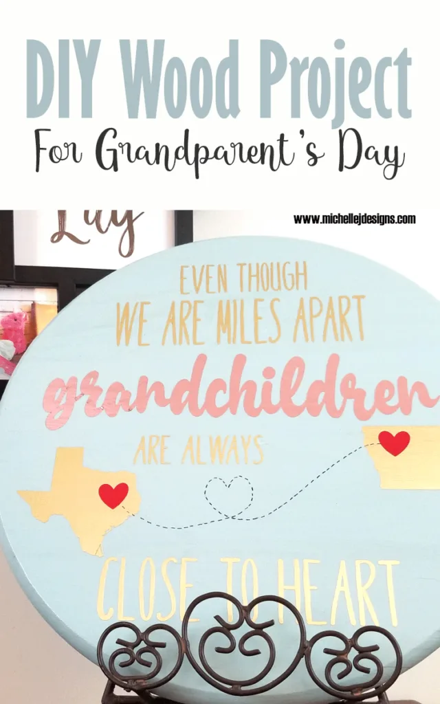 Finished DIY wood sign for Grandparent's Day featuring StyletechCraft vinyl.