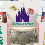 Finished Disney popcorn git idea James Family with purple castle and fireworks