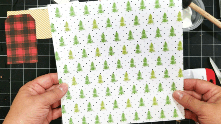 A piece of the Christmas patterned paper from the paper pack.