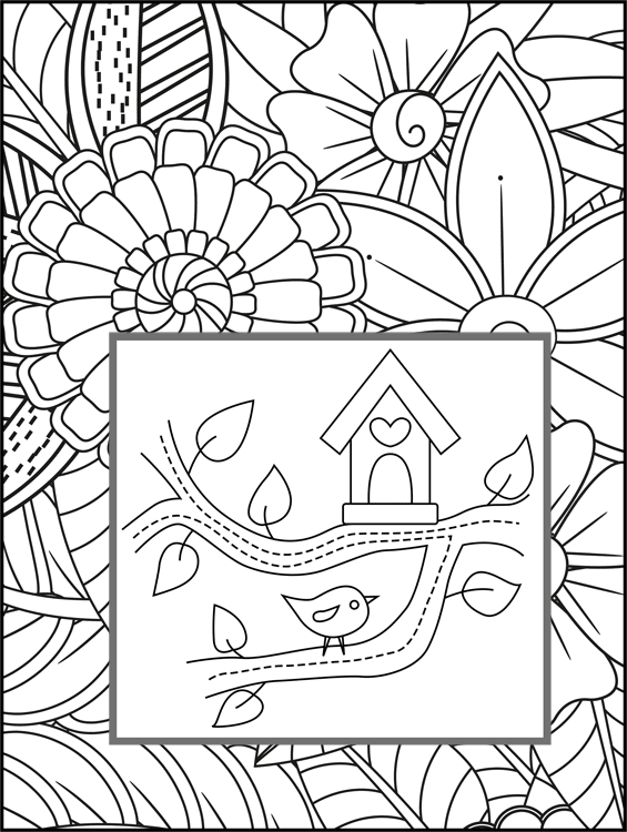 Birdhouse Spring Coloring page