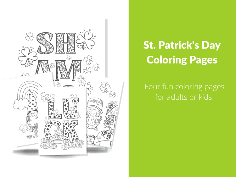 All four coloring pages included in the bundle
