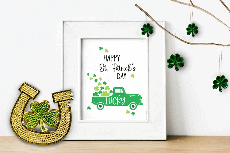 St Patrick's Day Vintage Truck Wall Art
