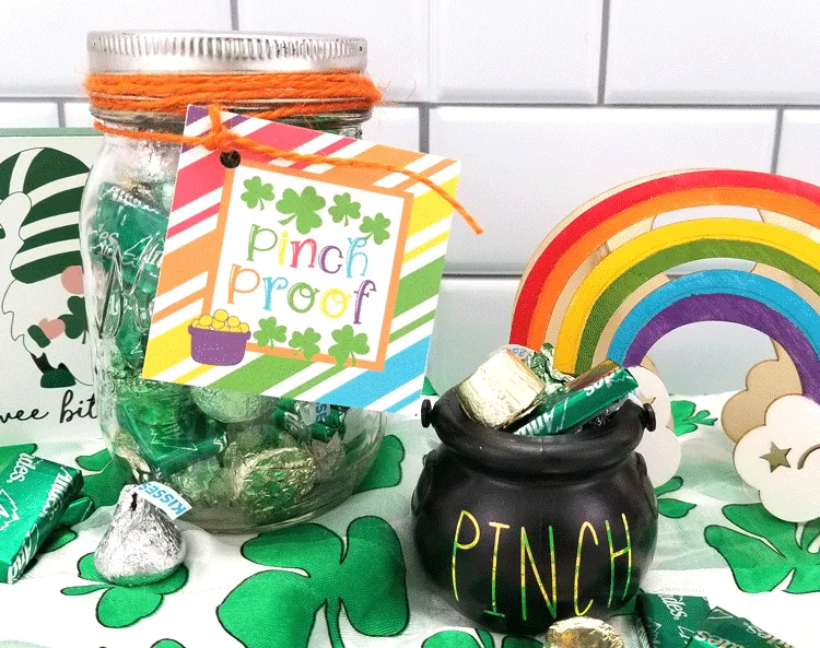 Pinch Proof gift tag on a St. Pats Jar gift