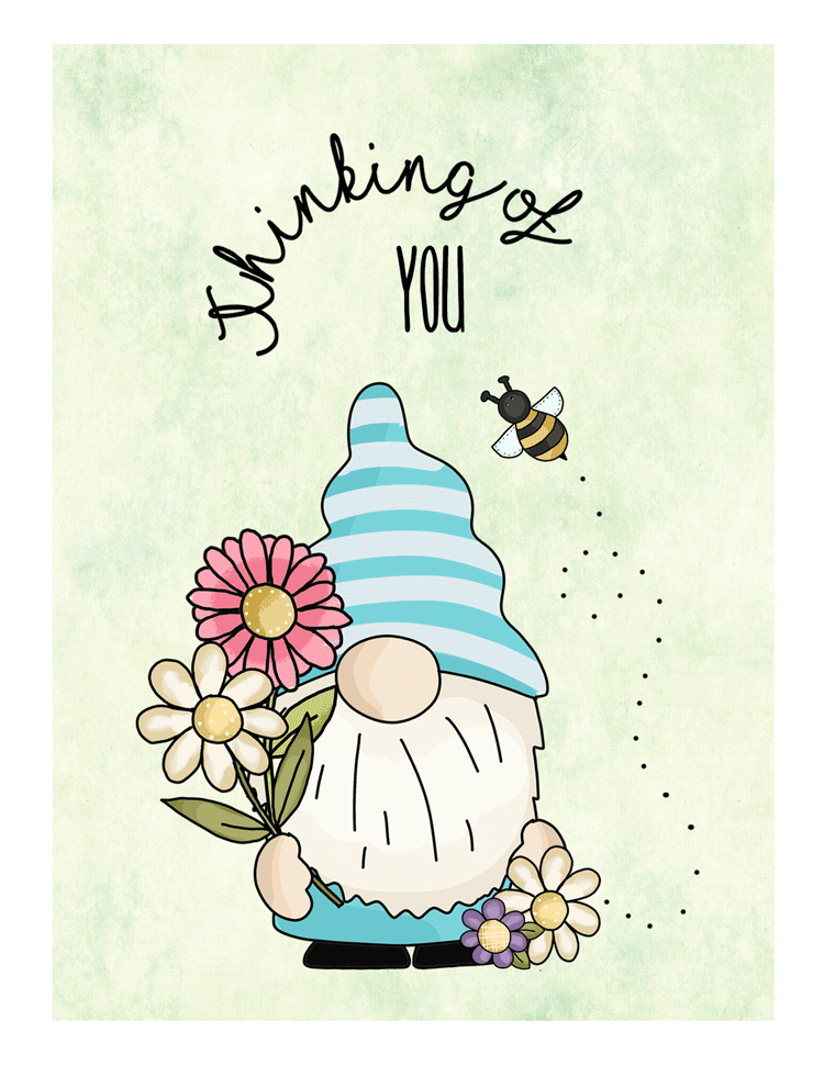 Thinking of you gnome card