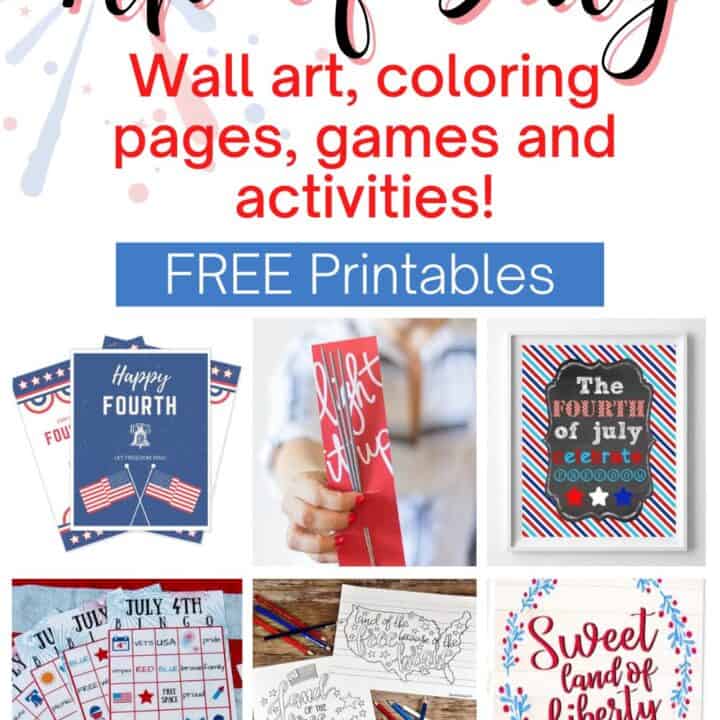 4th of July printables pin collage