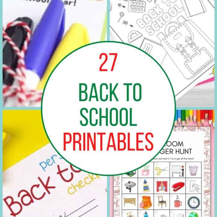 back to school printables collage
