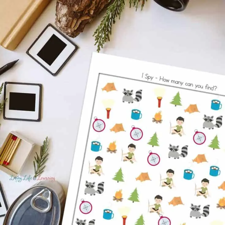 Image for I Spy Camping Printables
