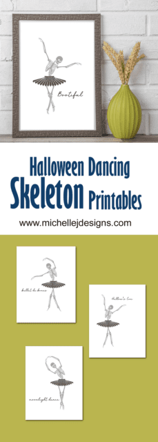 Halloween Dancing Skeleton Printable - Michelle James Designs