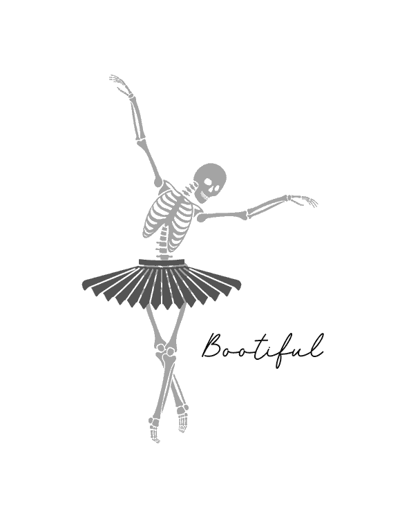 Dancing ballet skeleton print