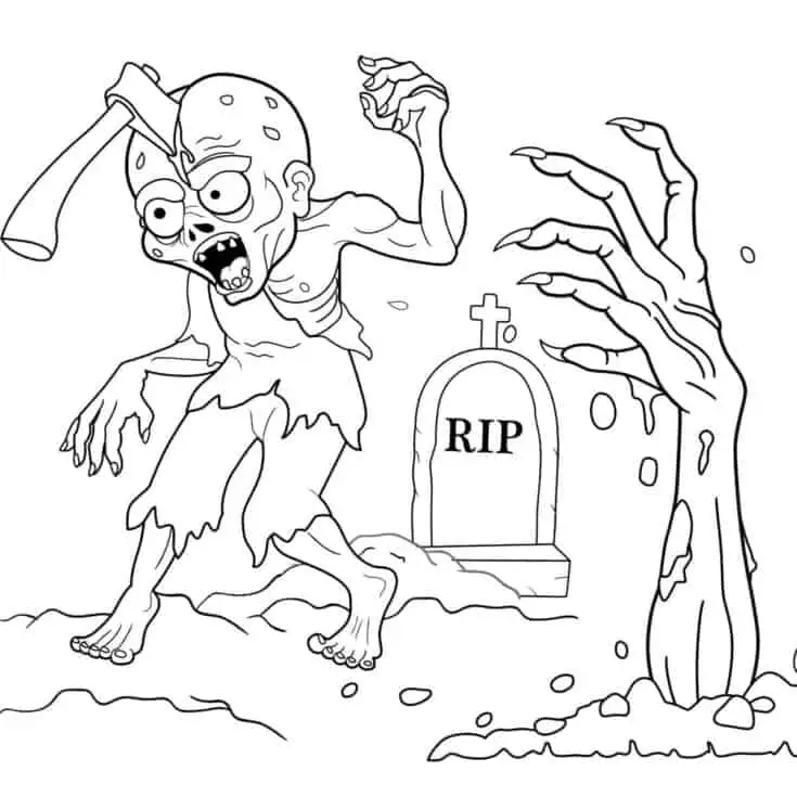Image for Free Zombie Coloring Pages