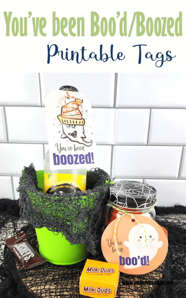 Boo'd and Boozed Halloween Tag Printable