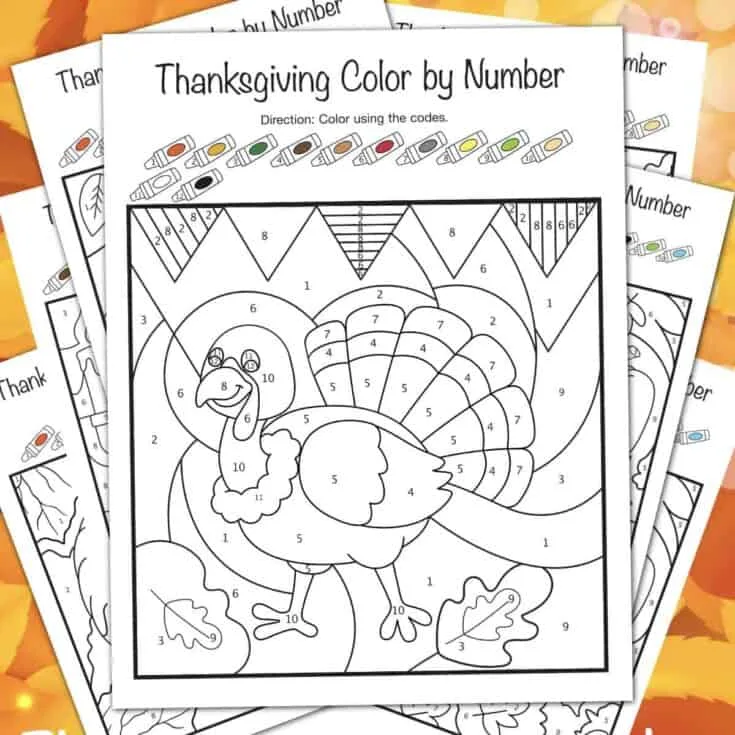 Image for Color By Number Thanksgiving Printables