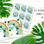 Mock up of candy wrapper and gift tag sheets