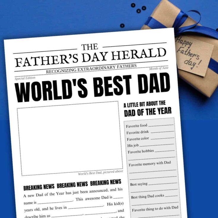 Image for "All About Dad" Printable 